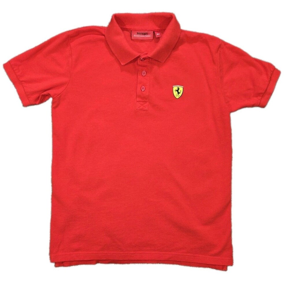 Boys Ferrari Official Licensed Polo Shirt Red Size 164 Youth XL 14/16 F1 Racing